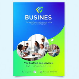 A dynamic and eye-catching business poster, showcasing a professional and modern design