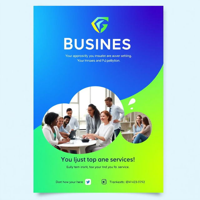 A dynamic and eye-catching business poster, showcasing a professional and modern design