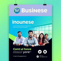 A dynamic and eye-catching business poster, showcasing a professional and modern design