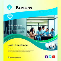 A dynamic and eye-catching business poster, showcasing a professional and modern design