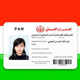 An identification card from Iran, featuring a clear layout with Persian language text