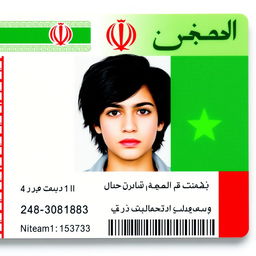 An identification card from Iran, featuring a clear layout with Persian language text