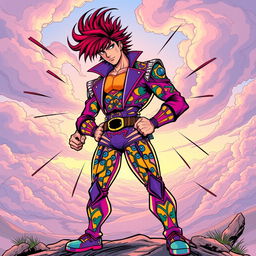 A dynamic and stylish illustration of Joe Joestar from JoJo's Bizarre Adventure