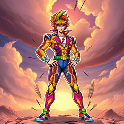 A dynamic and stylish illustration of Joe Joestar from JoJo's Bizarre Adventure