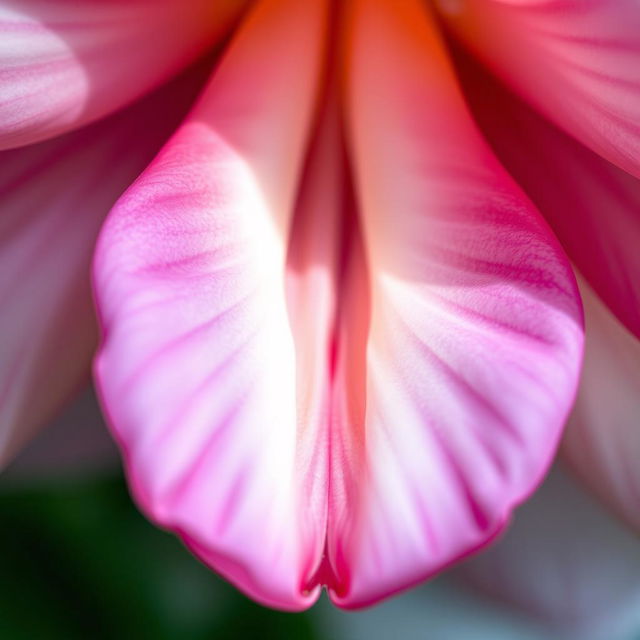 Close-up artistic representation of a flower resembling the shape of a woman's vagina, showcasing intricate detail and vibrant colors