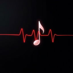 A visually striking symbolic representation of a heartbeat and a silent musical note