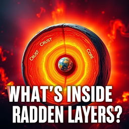 Create a striking thumbnail for a video about Earth's three layers