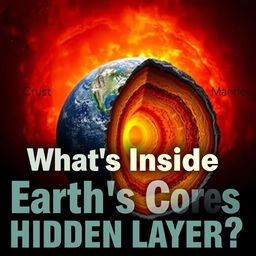 Create a striking thumbnail for a video about Earth's three layers