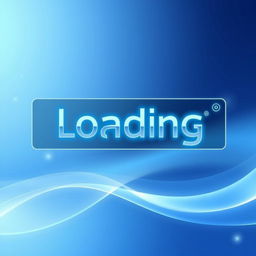 A digital artwork featuring a sleek, modern user interface with a large ‘loading’ text prominently displayed in the center