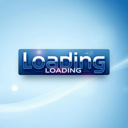 A digital artwork featuring a sleek, modern user interface with a large ‘loading’ text prominently displayed in the center