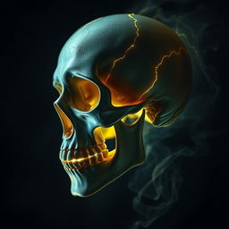 A detailed and captivating image of a skeletal skull as a profile picture, showcasing intricate designs and textures
