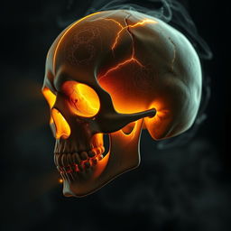 A detailed and captivating image of a skeletal skull as a profile picture, showcasing intricate designs and textures