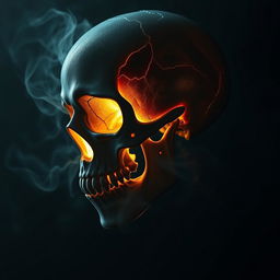 A detailed and captivating image of a skeletal skull as a profile picture, showcasing intricate designs and textures