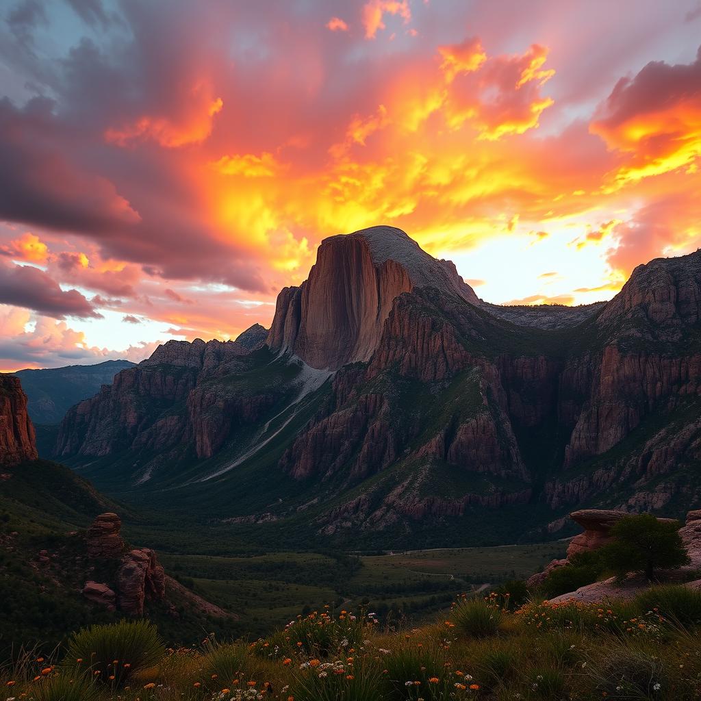 A breathtaking cinematic photograph of Mount Zion, towering majestically towards the heavens