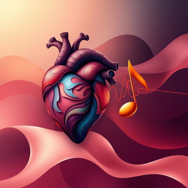 An abstract representation of a heart symbolically beating, designed in an aesthetic style