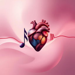 An abstract representation of a heart symbolically beating, designed in an aesthetic style