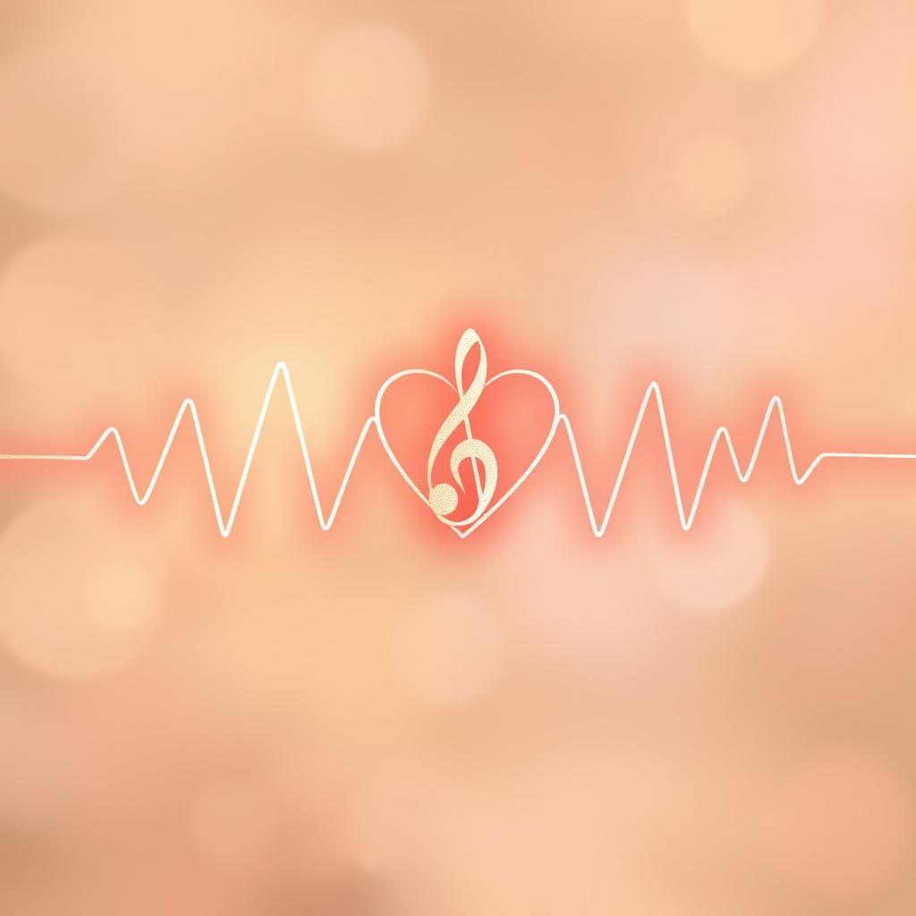 A creative and artistic depiction of a heartbeat combined with a silent note