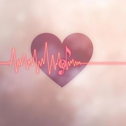 A creative and artistic depiction of a heartbeat combined with a silent note