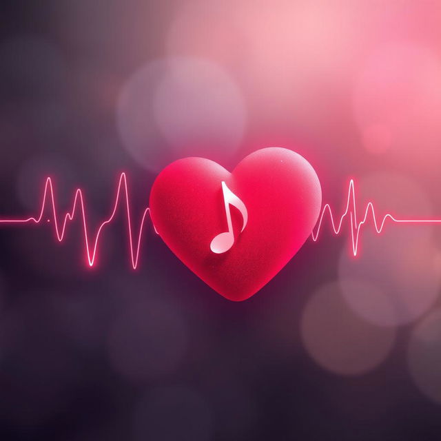 A creative and artistic depiction of a heartbeat combined with a silent note