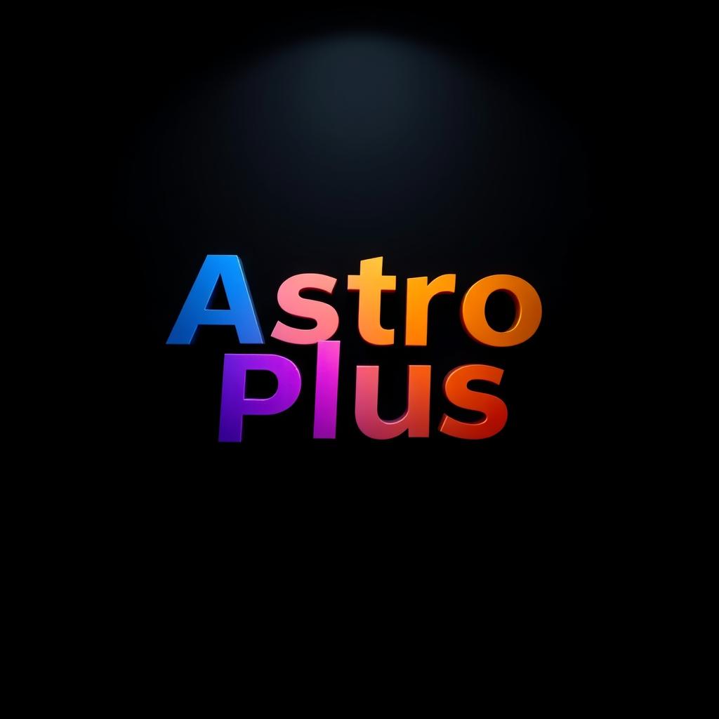 A striking image featuring the Astro Plus Logo prominently displayed against a deep black background