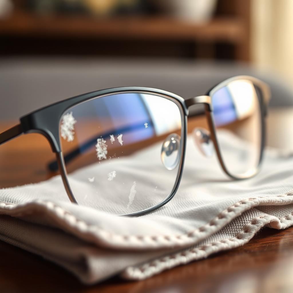 A close-up image of a pair of stylish glasses frames, showcasing the details of the frames