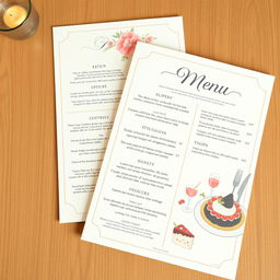 A visually appealing menu design featuring a modern and elegant layout