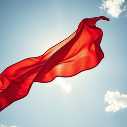 A vibrant scene of a flag waving in the wind, capturing the dynamic movement of the fabric as it flutters joyfully