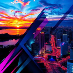 A striking digital design showcasing two contrasting images merged into one cohesive artwork