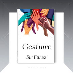A captivating book cover for the title "Gesture" by Sir Faraz, set in the year 2025
