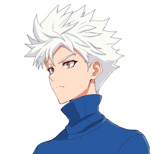 An anime boy profile picture featuring spiky white hair similar to Killua's, styled dramatically