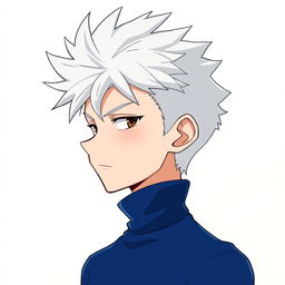 An anime boy profile picture featuring spiky white hair similar to Killua's, styled dramatically