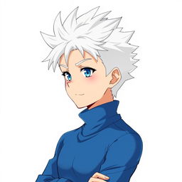 An anime boy profile picture featuring spiky white hair reminiscent of Killua's, styled with an energetic flair