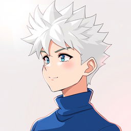 An anime boy profile picture featuring spiky white hair reminiscent of Killua's, styled with a dynamic flair