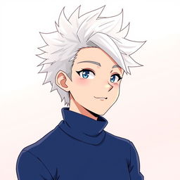 An anime boy profile picture featuring spiky white hair reminiscent of Killua's, styled with a dynamic flair