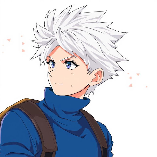 An anime boy profile picture featuring spiky white hair reminiscent of Killua's, styled with a dynamic flair