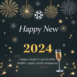 A professional advertising design featuring a festive New Year's Day greeting