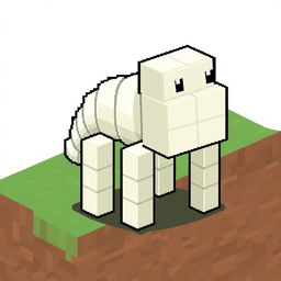 A pixel art representation of a pale larva with legs, styled similarly to graphics seen in Minecraft
