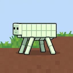A pixel art representation of a pale larva with legs, styled similarly to graphics seen in Minecraft