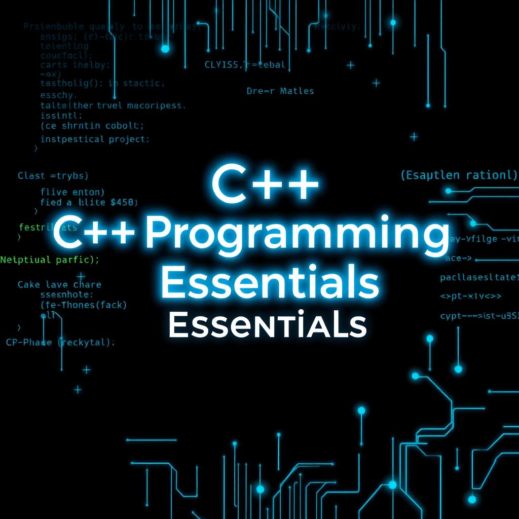 A visually striking A4 book cover design for C++ programming