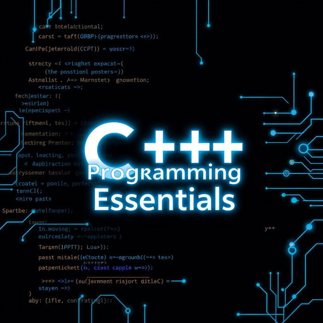 A visually striking A4 book cover design for C++ programming