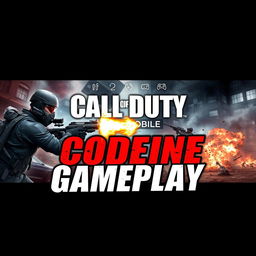 A visually striking YouTube channel profile banner featuring high-octane Call of Duty Mobile gameplay action