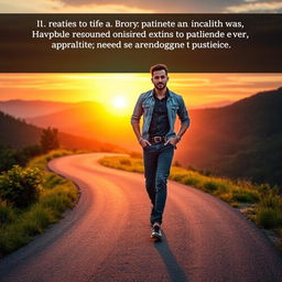 A serene landscape with a winding path leading toward a vibrant sunrise, symbolizing hope and opportunity