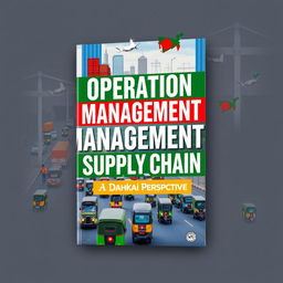 A visually engaging and informative book cover for 'Operation Management & Supply Chain: A Bangladeshi Perspective'