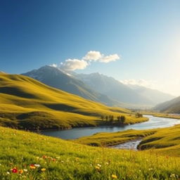 A beautiful and serene landscape inspired by the elements of the two provided images