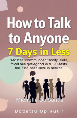 A modern and engaging book cover design for the title 'How to Talk to Anyone in 7 Days or Less' with the subtitle 'Master Communication Skills, Build Confidence, and Make Friends, Even if You’re Shy or Socially Anxious'