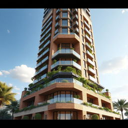 A stunning 20-story skyscraper design combining modern architecture with elements of Persepolis