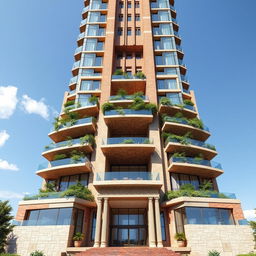 A stunning 20-story skyscraper design combining modern architecture with elements of Persepolis