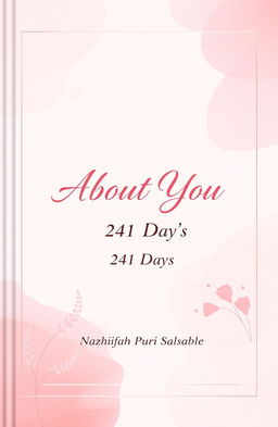 A beautifully designed book cover measuring 18cm x 16cm, themed around elegance, calm, and luxury