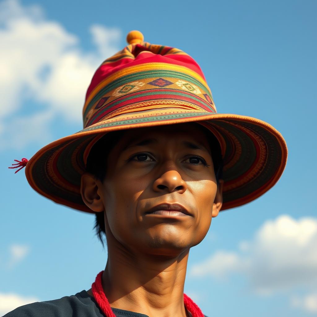 An individual wearing a traditional Nepali Dhaka topi, exuding pride and cultural charm