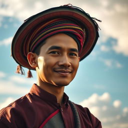 An individual wearing a traditional Nepali Dhaka topi, exuding pride and cultural charm